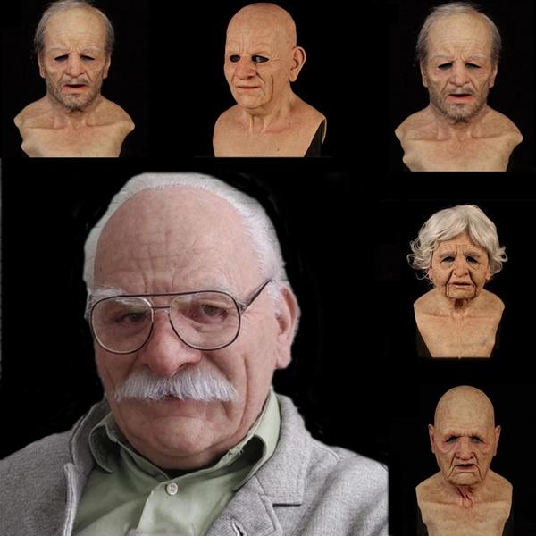 New Old Man Masks Halloween Cosplay Props Scary Horror Facepiece Unisex AdultJ