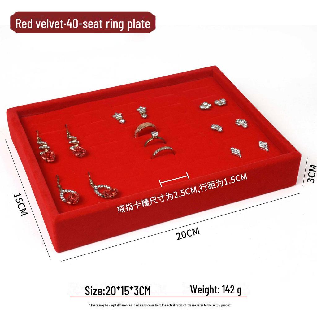 Подставка для ювелирных изделий из красного бархата с золотым кольцом для ожерелий, браслетов и подвесок - Бесплатная доставка