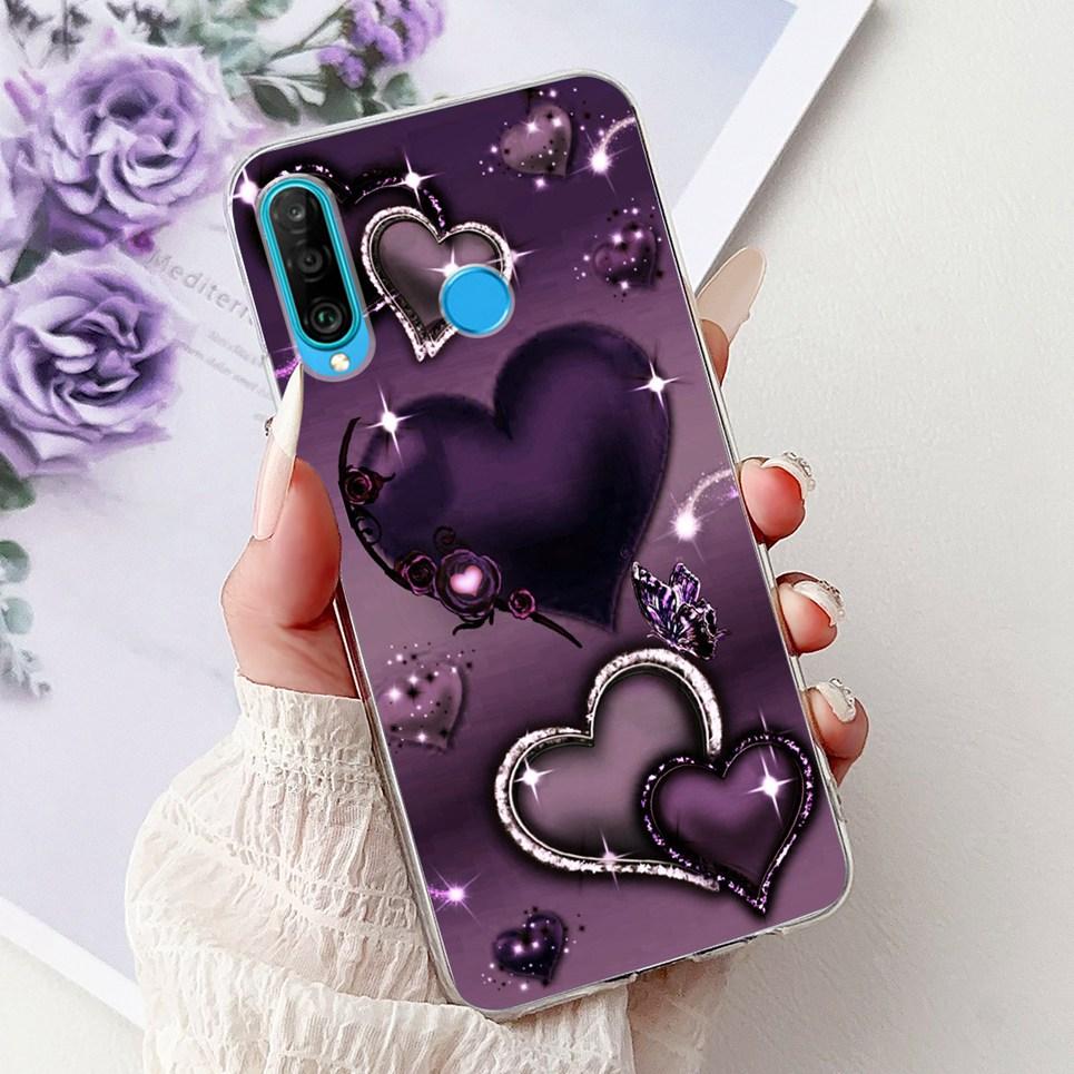 Cover For Huawei P30 Lite P10Lite Back Bumper Huawei P20 Lite Colorful Butterfly Flower Painting Phone Case Transparent Soft TPU