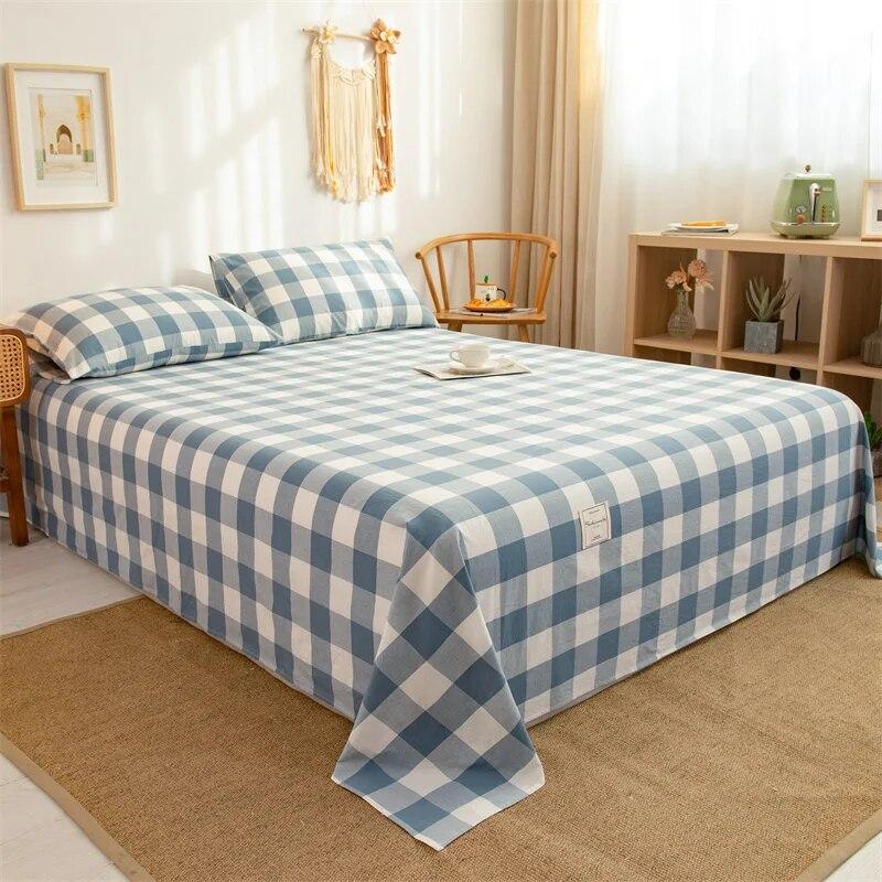 1 шт., 100% окрашенная в пряже высококачественное хлопковое покрывало из стираного хлопка, покрывало в клетку с принтом, одинарное, двойное, прямоугольное покрывало