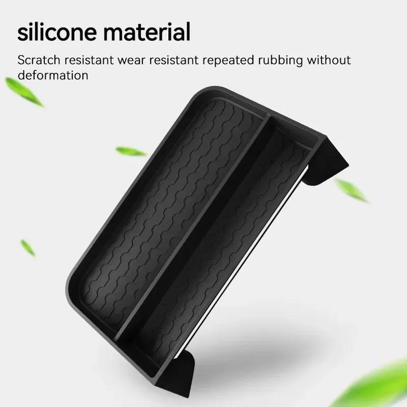 Car \Dashboard \Screen Rear Storage Box For BYD Shark 6 2024+ Silicone Phone \Holder \Interior Storage Center Console Organizer