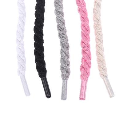 2 шт. Круглые толстые шнурки из полиэстера и хлопка однотонные шнурки 0,8 см диаметр 120/140/160 см длина широкие шнурки