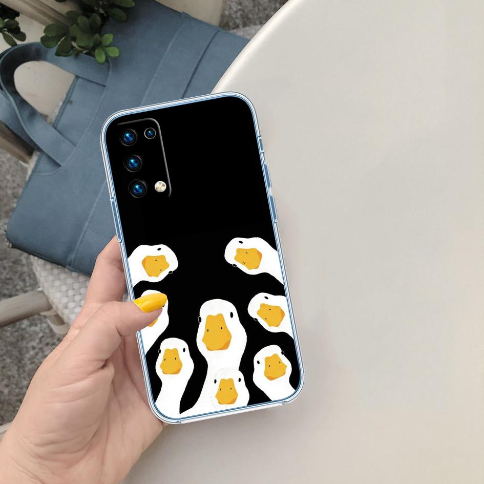 LO40 DUCK Cartoon Soft Shell Transparent Phone Case for Motorola Moto G7 G8 G9 G84 G85 G73 G24 G15 Z2 Play Power Plus