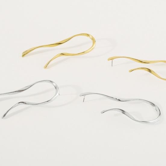 1 пара простых преувеличенных асимметричных металлических серег-гвоздиков, винтажные изогнутые серьги-капли, модные ювелирные аксессуары, подарок