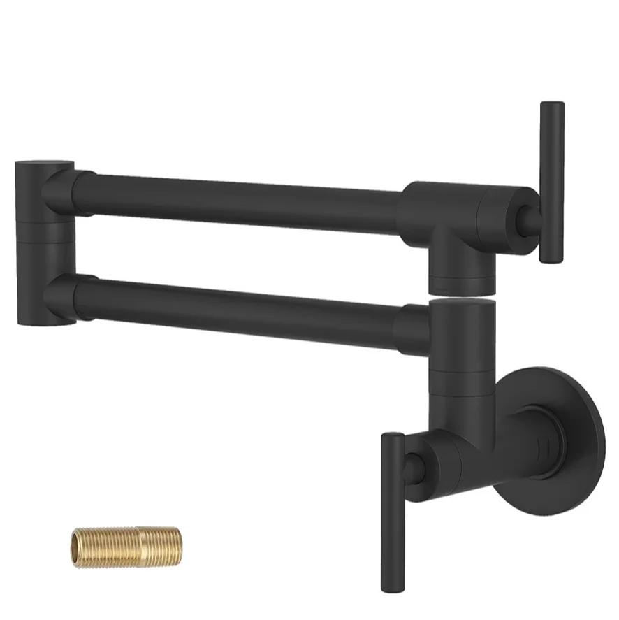 Wall hanging folding faucet 304 stainless steel kitchen stove house household can swing arm single cold double boiling tap