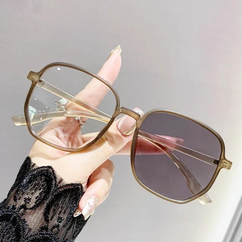 Очки-хамелеоны с защитой от синего света, большая оправа, женские, мужские, солнцезащитные очки для близорукости, для улицы, модные, фотохромные очки для близорукости