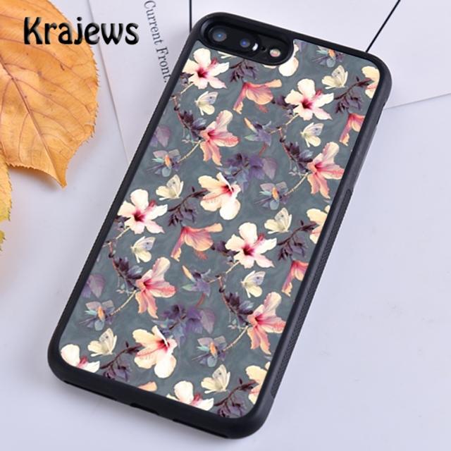Krajews Butterflies Hibiscus Flowers Soft Phone Case Cover For iPhone 17 Air 16 15 14 plus 11 12 13 pro max coque Fundas