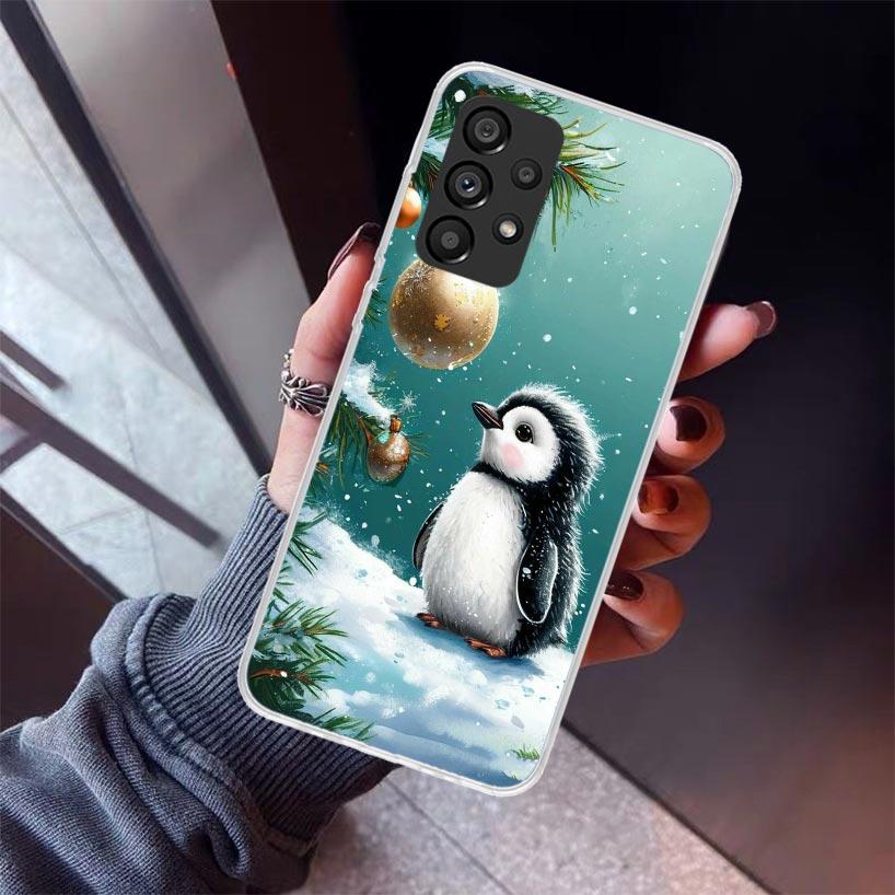 Christmas Penguin Phone Case For Samsung Galaxy A52 A51 A50S A32 A22 A12 A02S A72 A71 A31 A70 A30S Note 20 Ultra 10 Plus S10 Gal