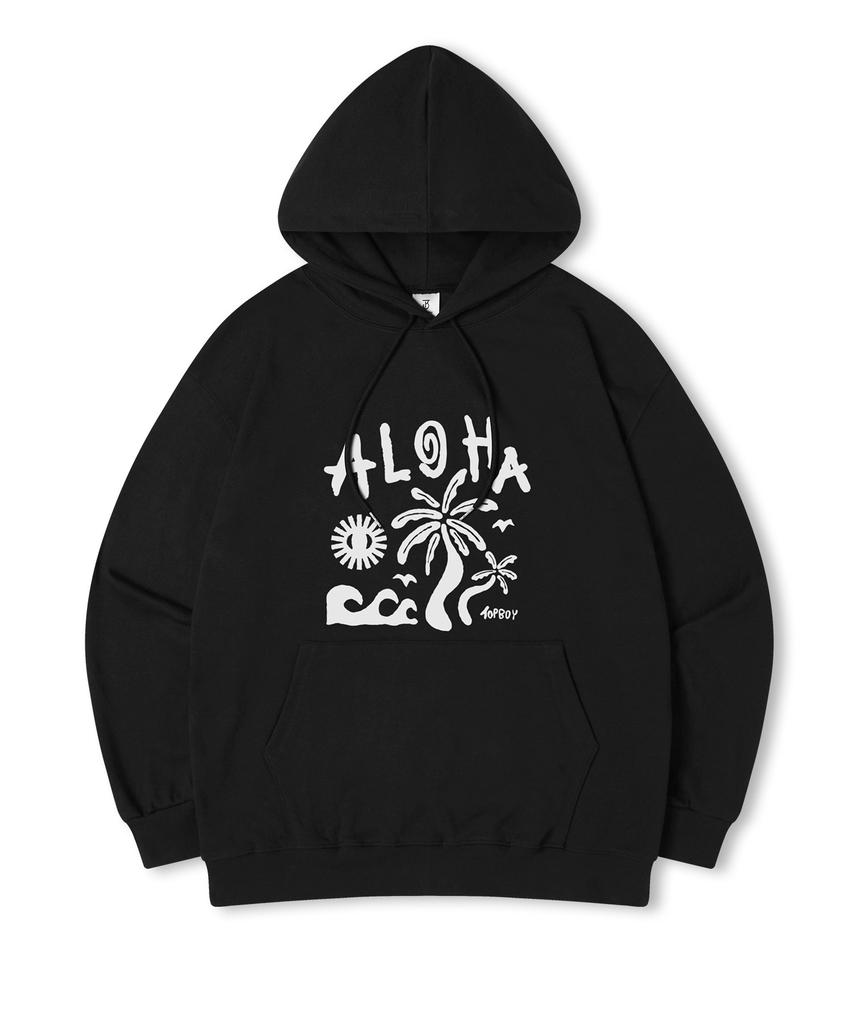 Свитшот с капюшоном и принтом Aloha, свободного кроя, с флисовой подкладкой