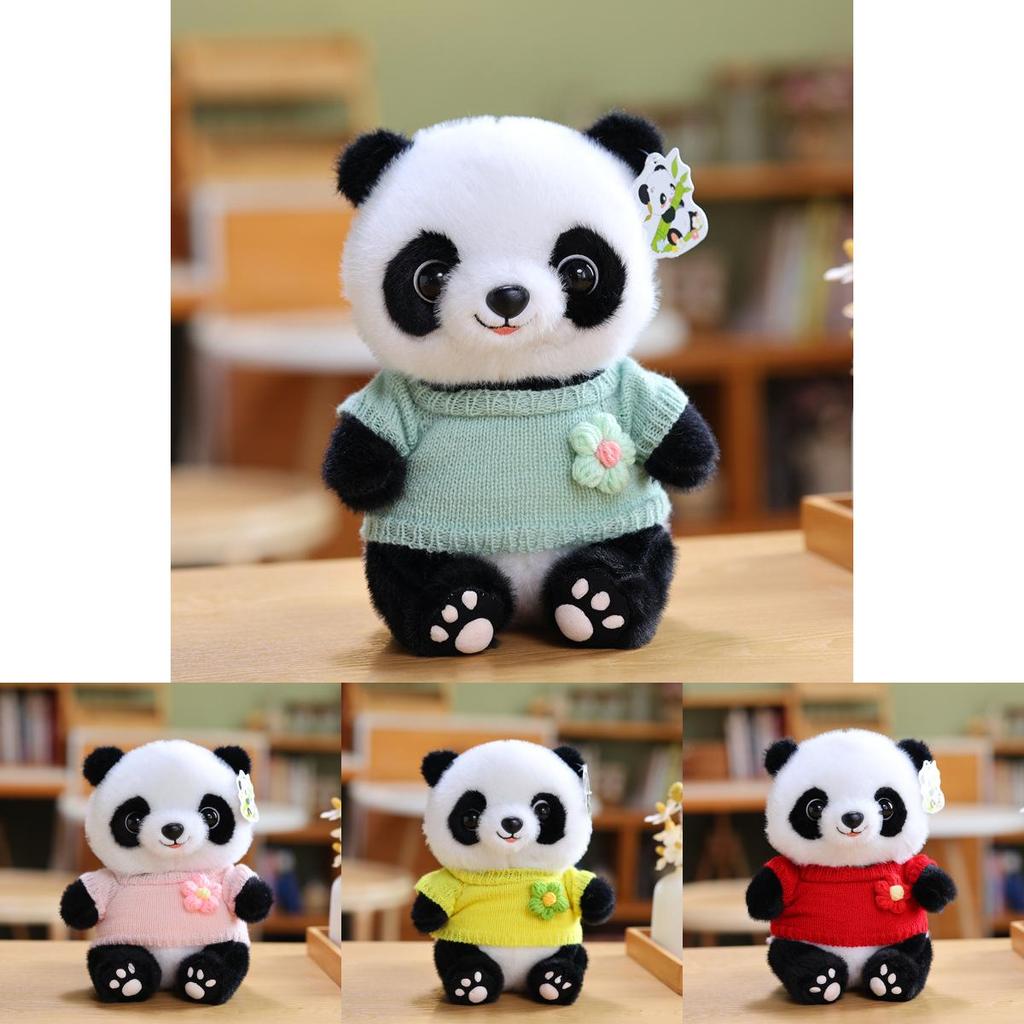 Adorable 25cm Cute Panda Plush Toy With Soft Short Fur Ideal For Kids Birthday Gifts