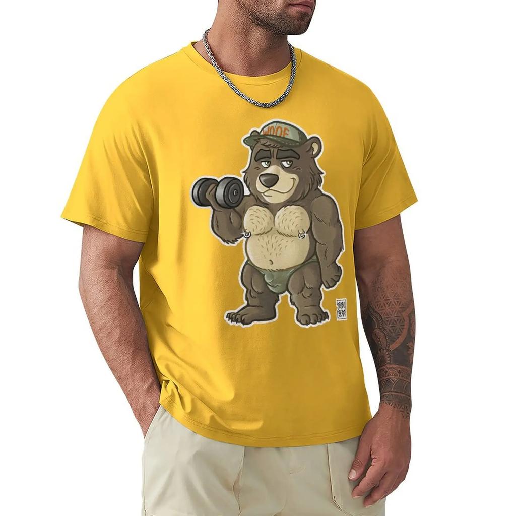 Повседневная футболка Thicc Bear Animals Strong Wildlife Футболка Harajuku с коротким рукавом Футболка с графикой из 100% хлопка