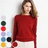 Pofulove 10 Colorss Round Neck Bottoming Shirt Sweater Women Short Long Sleeve Pullover Solid Color Knitted Sweater