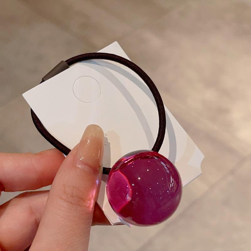 Пара новых цветных легких и прозрачных резинок для волос-шариков, прозрачные желейные шарики, резинки для хвостика, высокоэластичные резинки для волос