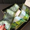 Green Woman Skinny Silk Scarf 147X14Cm Long Hair Strip Silk Ribbon Small Neck Scarves Bag Handle Ribbon Kerchief Ladies Tie