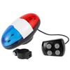 LED Bicycles Bell Police Car Light Electronic Horn Siren 4 Tone Sounds Bike Rear Taillight Bike Lamp Bell Cycling Accessories