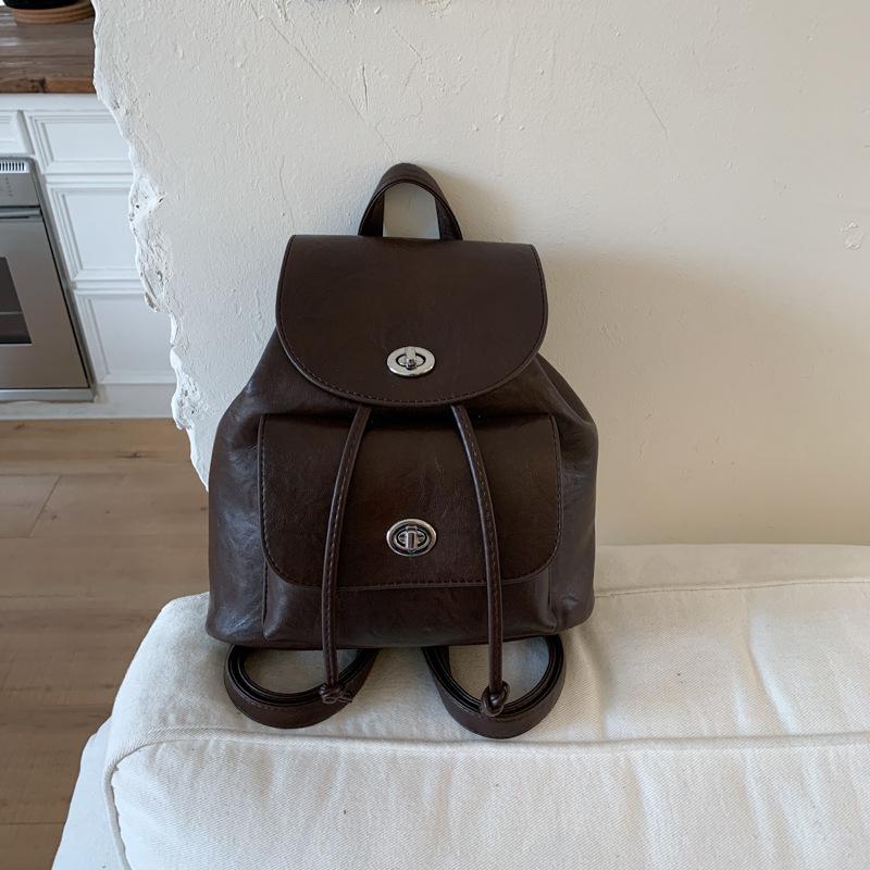 Ретро рюкзак женский модный повседневный нишевый студенческий классный рюкзак высокой ценности сумка-ведро дорожный маленький рюкзак