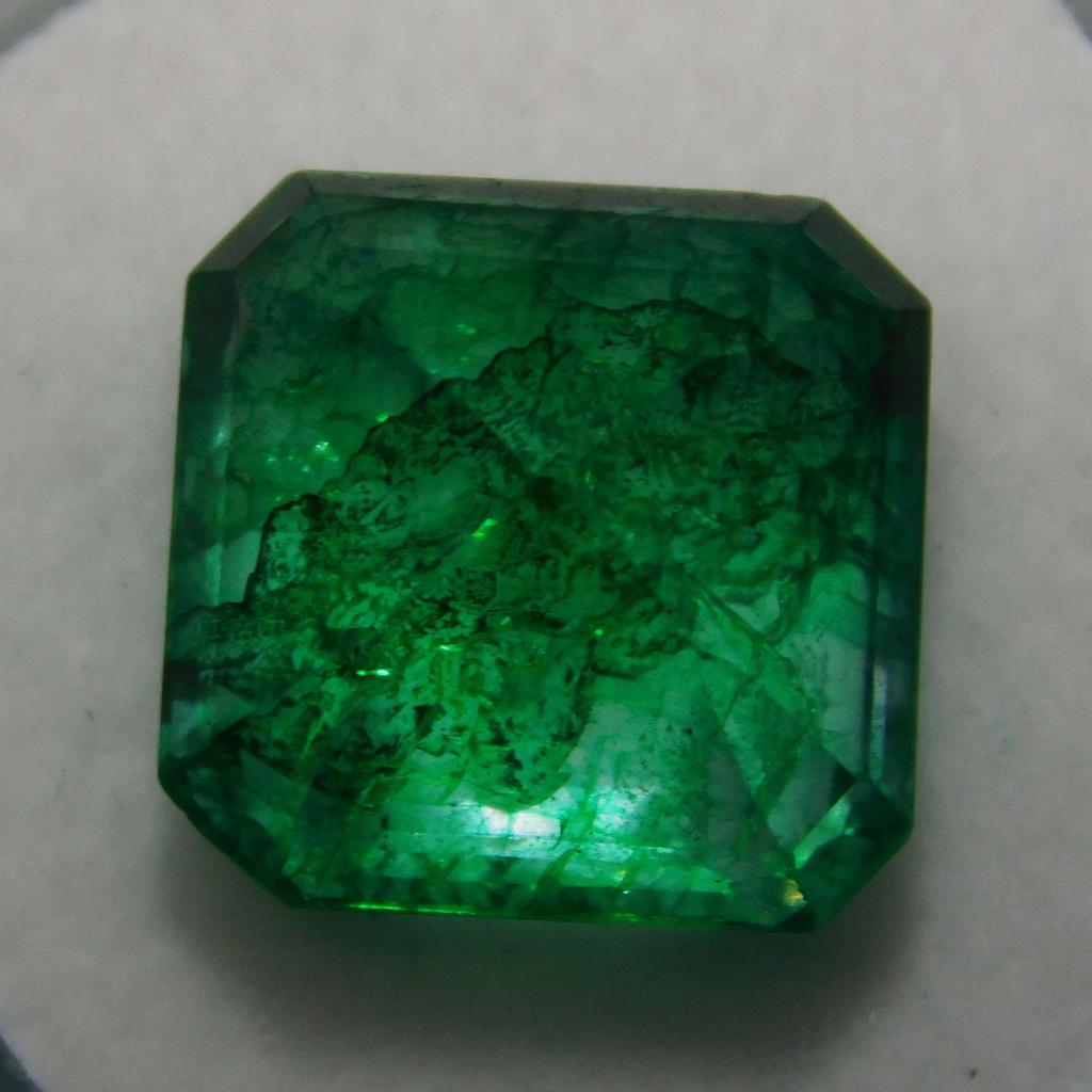 10 Карат Натуральный СЕРТИФИЦИРОВАННЫЙ Изум Изумрудная Огранка Зеленый Колумбийский Свободный Драгоценный Камень A-3891b