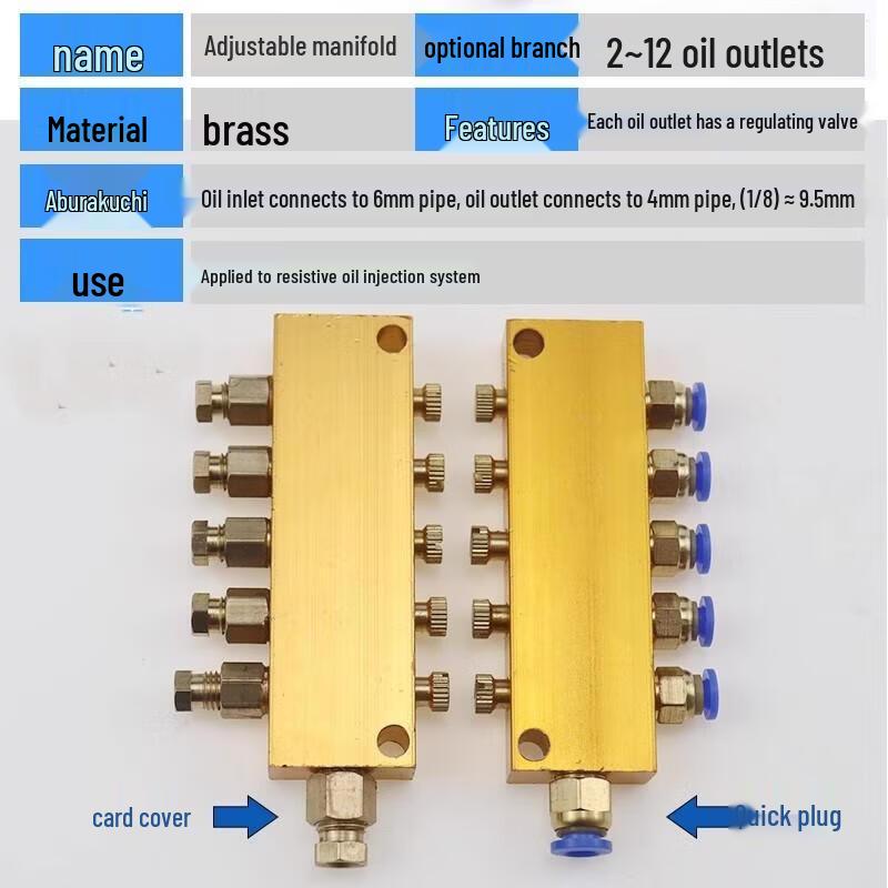 Ferrule Type 1-in-8-out Oil Distributor