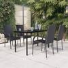 VidaXL 5-piece Outdoor Dining Set Black 3099379
