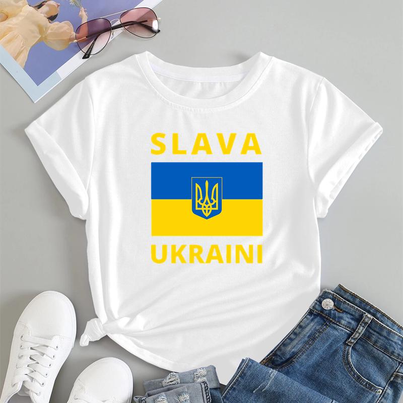 Одежда для девочек из Украины, трикотажная футболка с украинским флагом, женская модная футболка с графическим рисунком, Эстетические костюмы, уличная одежда, подарки