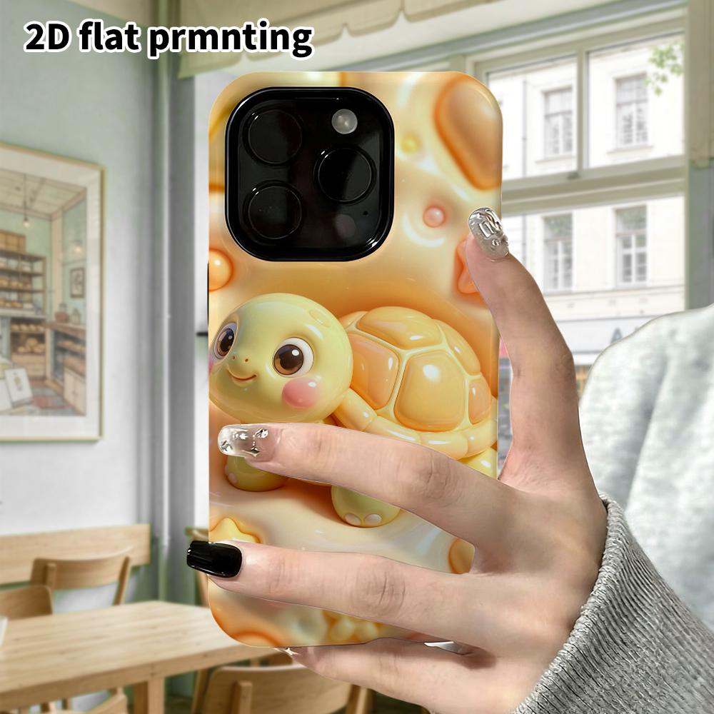 Phone case: 2D flat design suitable for iPhone 18 17 16 15 14 13 Pro protective case, little turtle, perfect Christmas and Halloween holiday gift