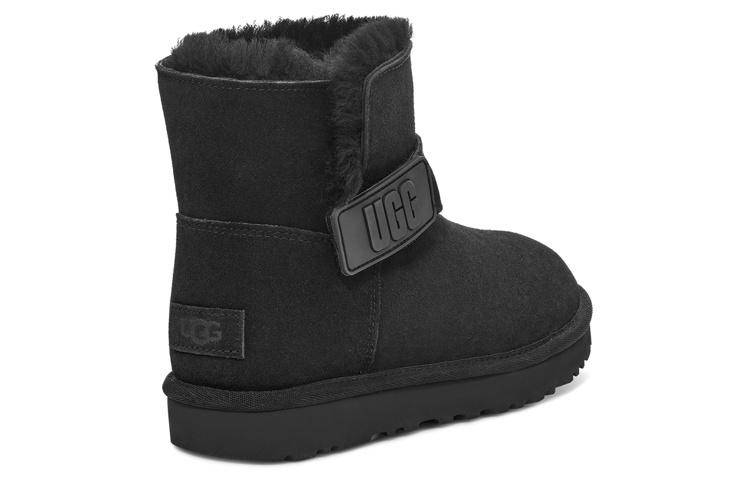 Women's Boots UGG Mini Bailey Graphic Logo Strap Boots 'Black' Women's
