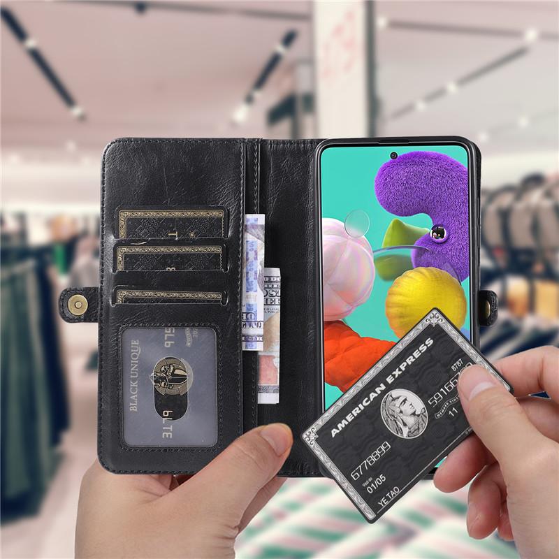 Кожаный чехол-бумажник с откидной крышкой для телефона Samsung Galaxy A14 A54 A13 A33 A53 A73 A52 A72 A51 S23 FE S22 S21 S20 Plus Note 20 Ultra iPhone 15 14 13, задняя крышка