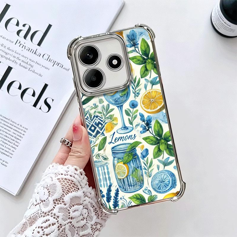 Летние Фрукты Лимон Мягкий Чехол Для Телефона Для Xiaomi Redmi Note 14 15 Pro Plus 13 12 11S 11T 5G 10 9S 9 Покрытие Защита От Падения Fundas