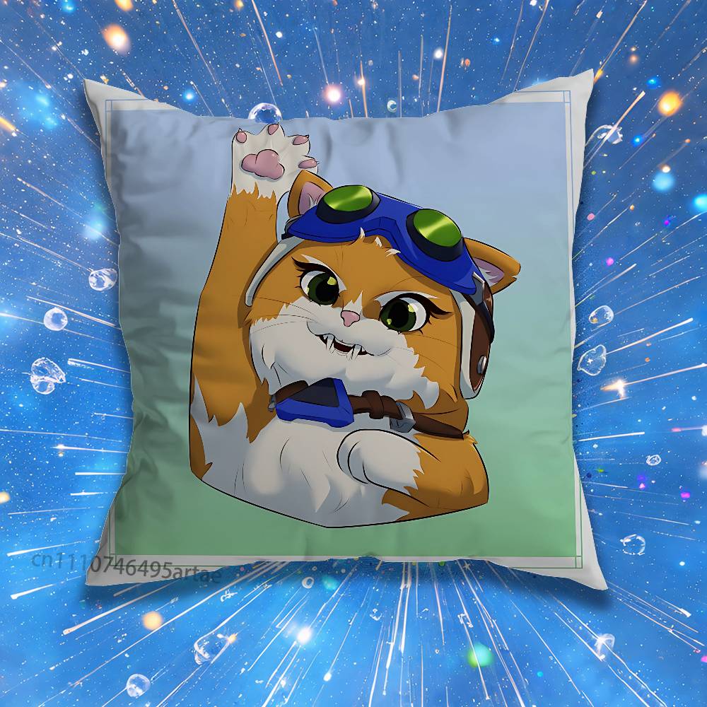 OOverwatch JetpackS cat Pillow Case For Home Bedroom Car Office Decoration Living Room Sofa Cushion Cover Suitable