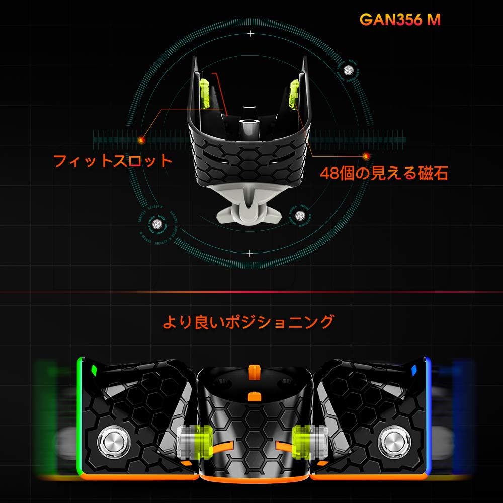 GAN 356M Официальный Магнитный Кубик Рубика 3x3 - Легко Вращается, Без Наклеек, Магнитный (Легкий, GES не включен)
