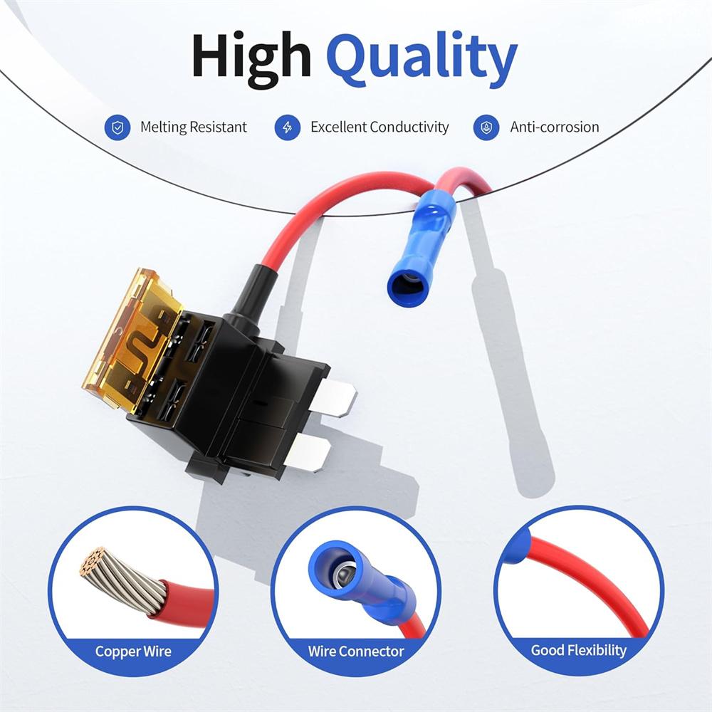 36PCS 4 Types Fuse Tap 12V Add a Fuse Kit with 5A 10A 15A 20A Fuse Standard Low Profile Fuse Tap Adapter Mini and Micro2