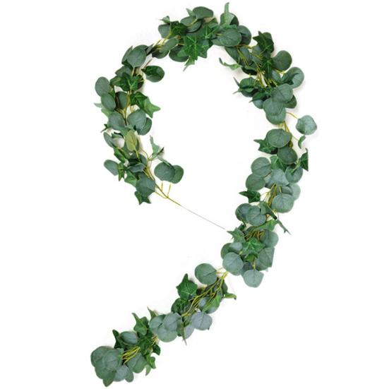 Искусственный эвкалиптовый венок озеленения растений лозы для домашнего свадебного декора сада