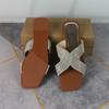 Fashion Women's Sandals 2024 Low Heel Summer Fashion Bling Square Toe Slippers Comfortable Outdoor Slides Broken Diamond Shiny Fashion