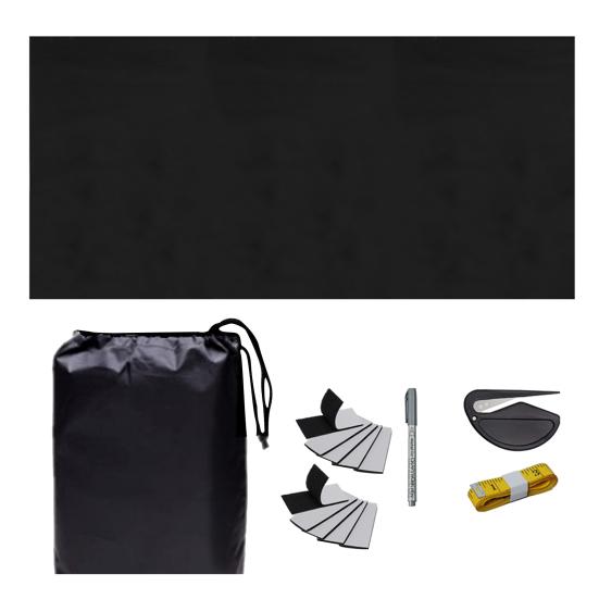 Privacy Blackout Curtain Portable Blackout Blind with Hook And Loop Strips Silver-Coated Oxford Cloth Blackout Shade for Windows Nursery RV Travel