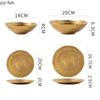 Матовая золотая керамическая тарелка для обеда, тарелка для стейка, тарелка для пасты, салатница, десертная миска, особая посуда для молекулярной кухни