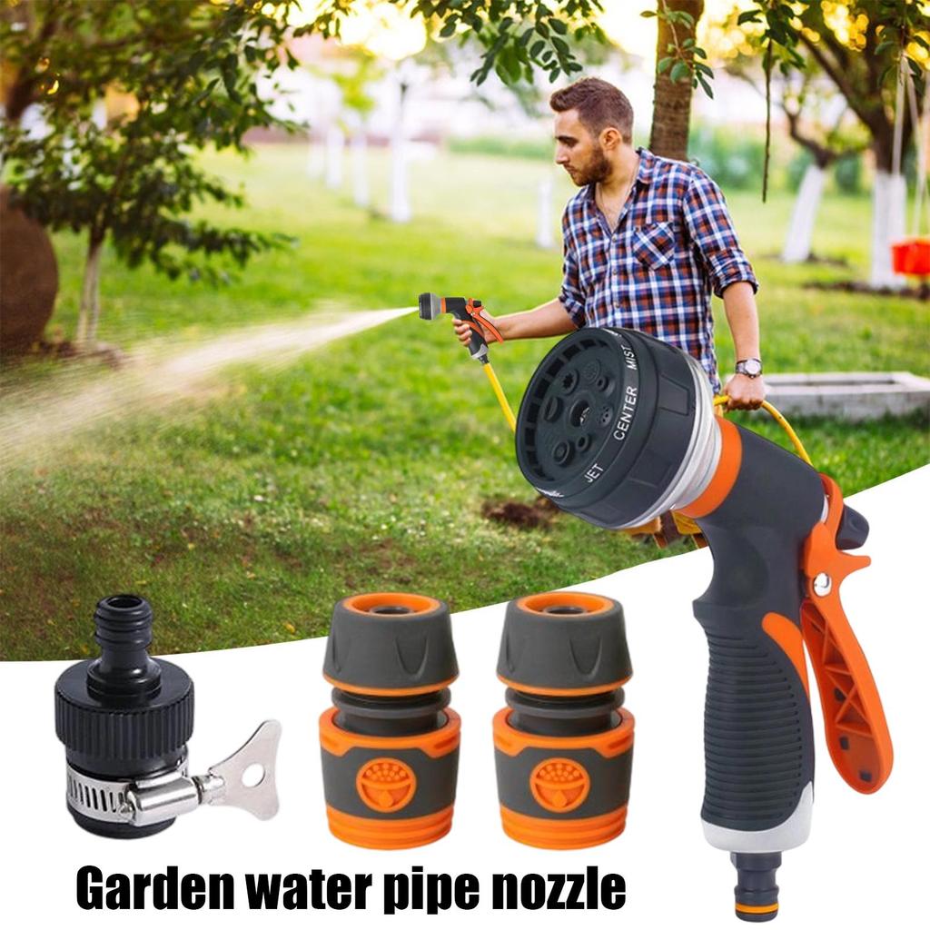 Water Hose Nozzle Spray Nozzles For Garden Hose 8 Adjustable Spray Patterns High Pressure Irrigation Attachment Head For Car