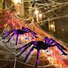 Giant Lighted Spider Halloween Decoration Fake Spider Light-up Realistic Spooky Spider for Indoor Outdoor Yard Patio Festive Decor