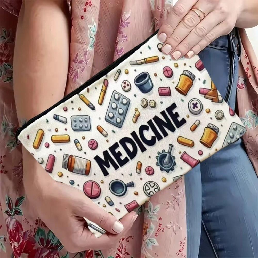 Zipper Closure Cosmetic Bag Print Pattern Makeups Organizer New Cable Organizer Bag for Office
