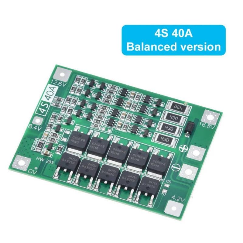 Защитная плата для литиевой батареи 4S 40A 18650 16,8 В с защитой от перезаряда, переразряда и перегрузки по току