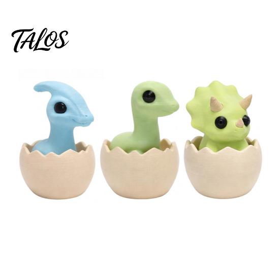 Кликер-яйцо динозавра Talos, Игрушка-фиджет, 3D-печатная скорлупа яйца динозавра, кликер для пальцев, карманная игрушка с кнопкой для снятия тревоги и стресса