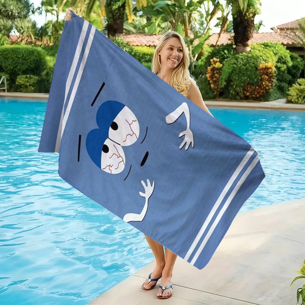Fun Cartoon T-Shaped Beach Towel Quick-drying Super Absorbent Suitable for Beach Vacation Pool Summer Gift for Friends Families