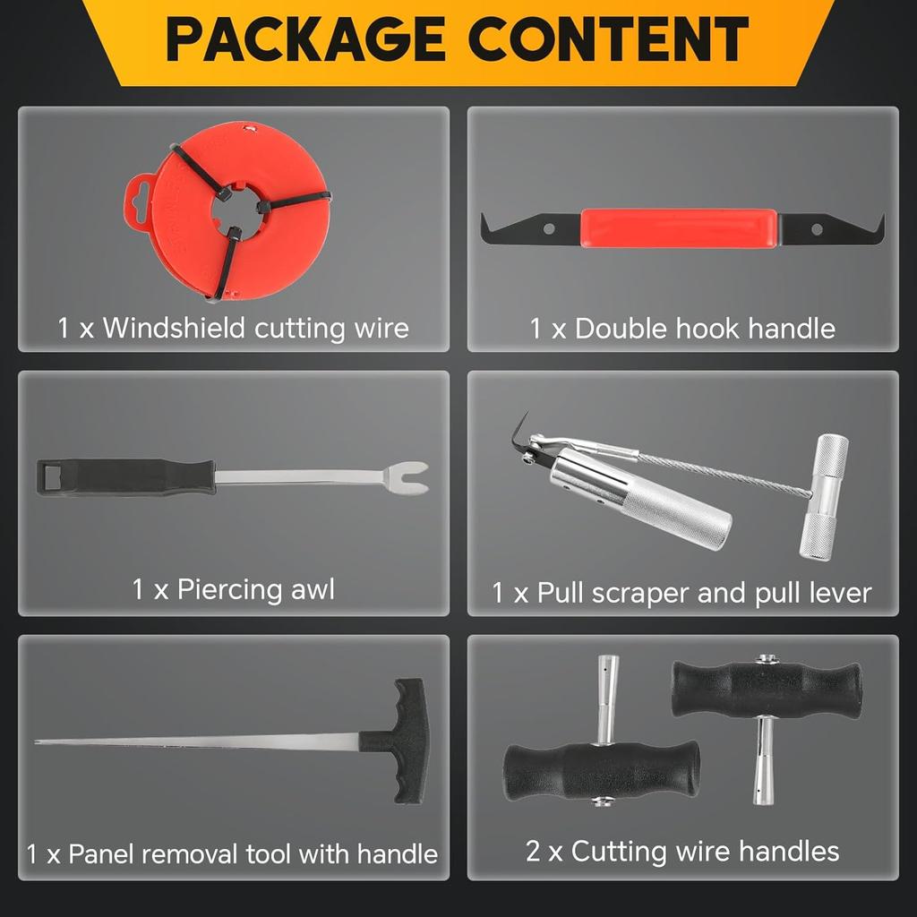 Набор инструментов для снятия лобового стекла, 7 шт. | Набор для снятия лобового стекла автомобиля для ретро-автомобилей