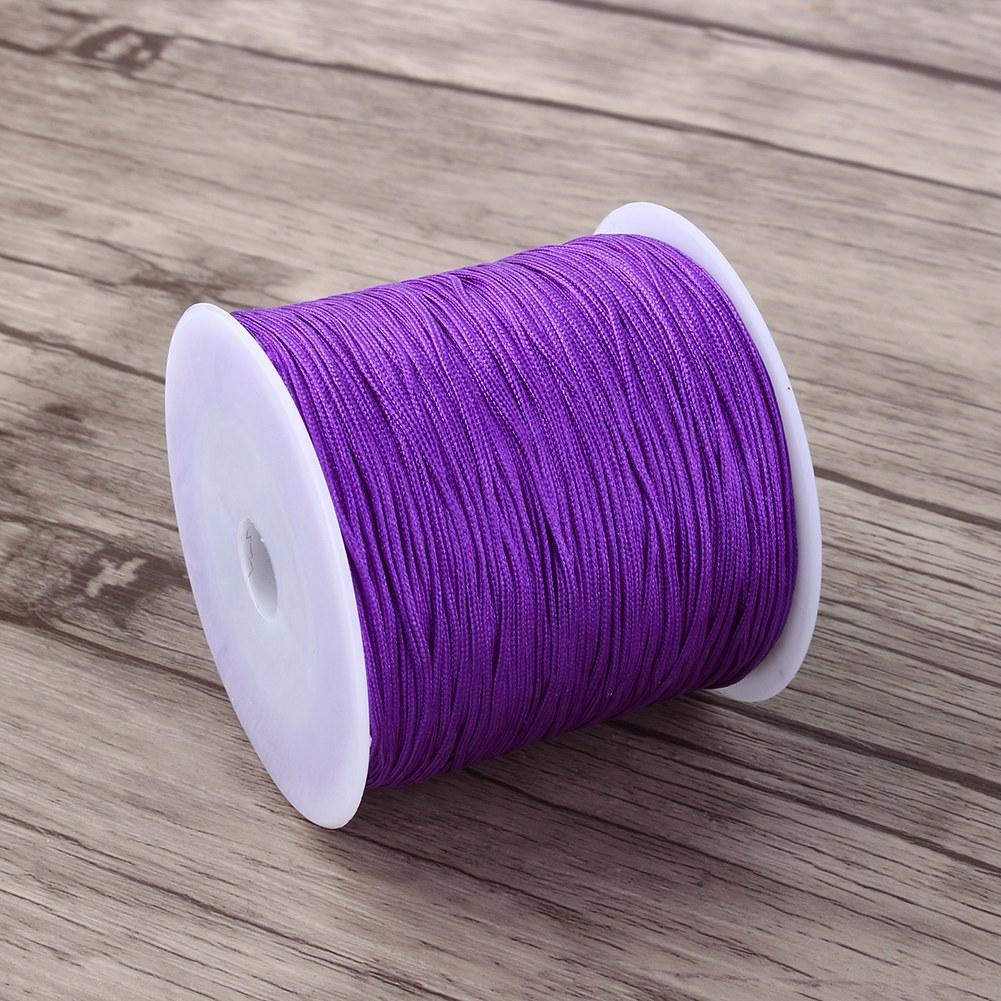 100M X 0.8mm Nylon Chinese Knot Cord Rattail Macrame Shamballa Thread String Purple