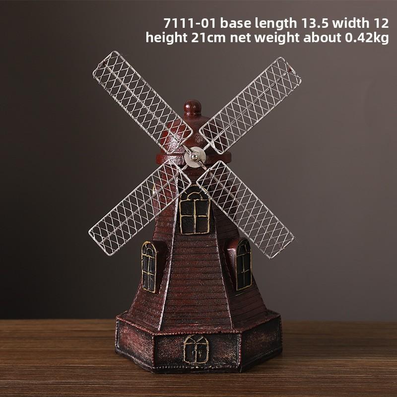 Modern Minimalist Dutch Windmill Resin Ornament For Home Office Shelf Decor
