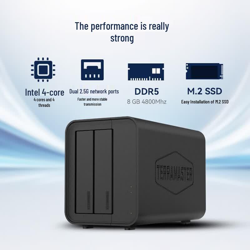 TerraMaster F2-424 2-Bay 8GB RAM 2.5GbE NAS