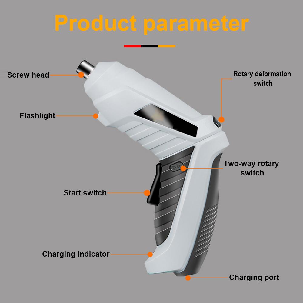 3,6 В 1300 мАч Беспроводная мини-электрическая дрель-отвертка со светодиодной подсветкой для установки мебели/завинчивания/ремонта углов/пробивания древесины