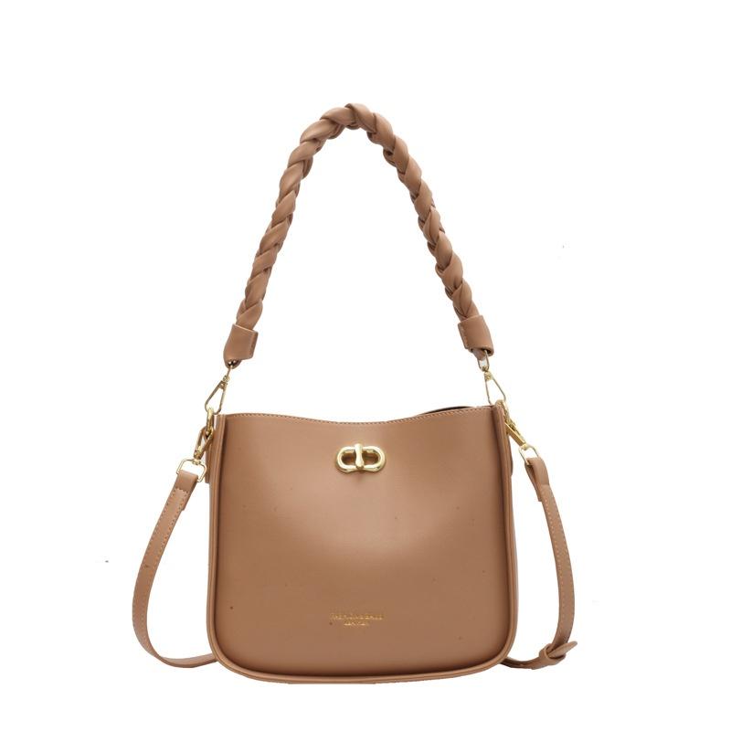 IELGY Versatile Soft Leather Bucket Bag, Foreign-style Texture Shoulder Messenger Bag