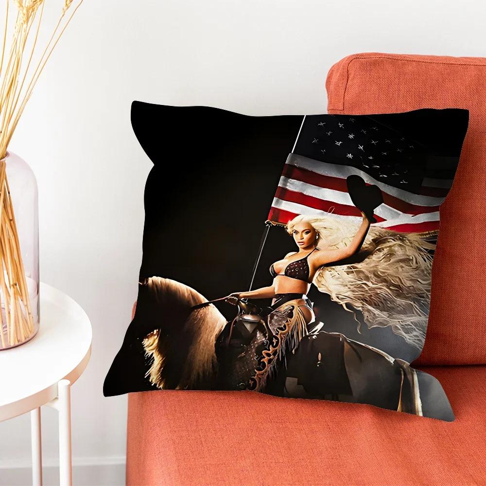 Singer Beyonc Cowboy Carter Pillow Case Pillow Case Living Room Sofa Cushion Cover Suitable For Home Bedroom Room Decoration