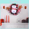 Charming Christmas Black Hat Snowman Wreath With Colorful Ribbon For Holiday Cheer