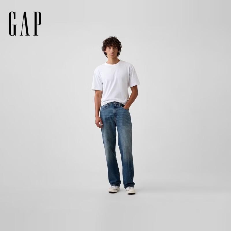 Gap Мужские свободные прямые хлопковые джинсы